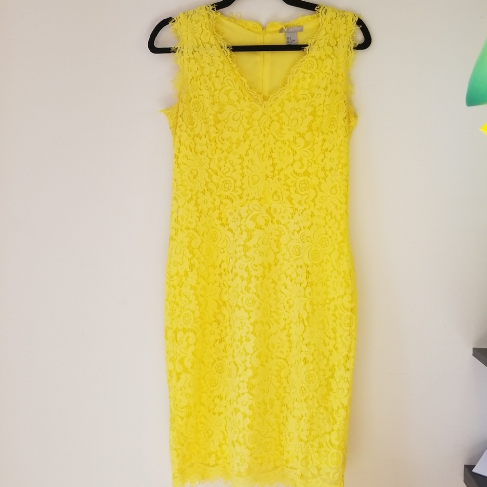 Yellow lace dress